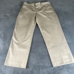LL Bean Classic Fit Chinos Mens 38 Khaki Tan Cotton Twill Straight Leg Pants‎